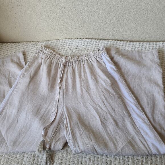 J. Crew Beige 100% Linen Pants Women's Size S - Picture 3 of 8